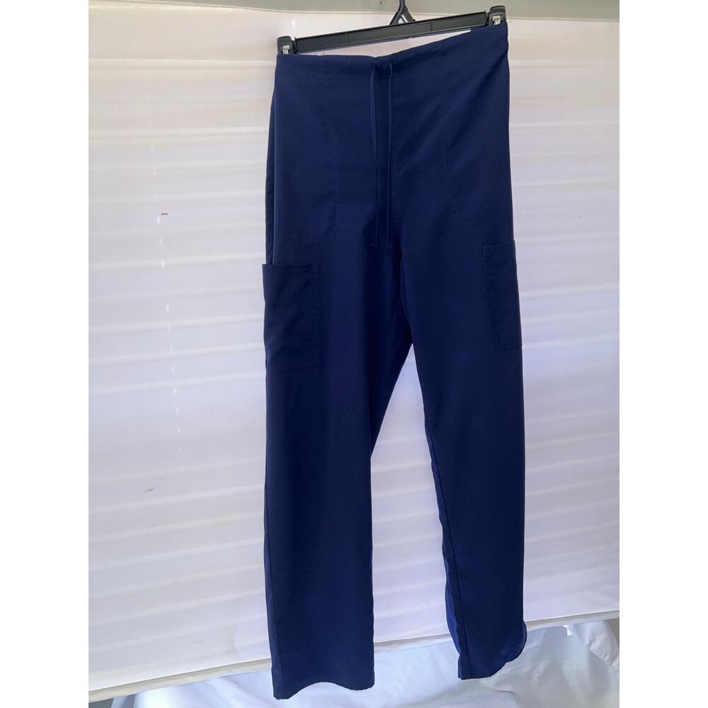 Scrubstar Womens Scrub Pants Large Indigo Blue Cargo Drawstring WM03B117